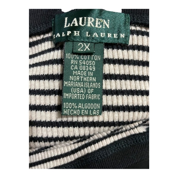 Lauren Ralph Lauren Womens striped sleeveless top. Plus size 3X. Cotton. - Picture 8 of 8